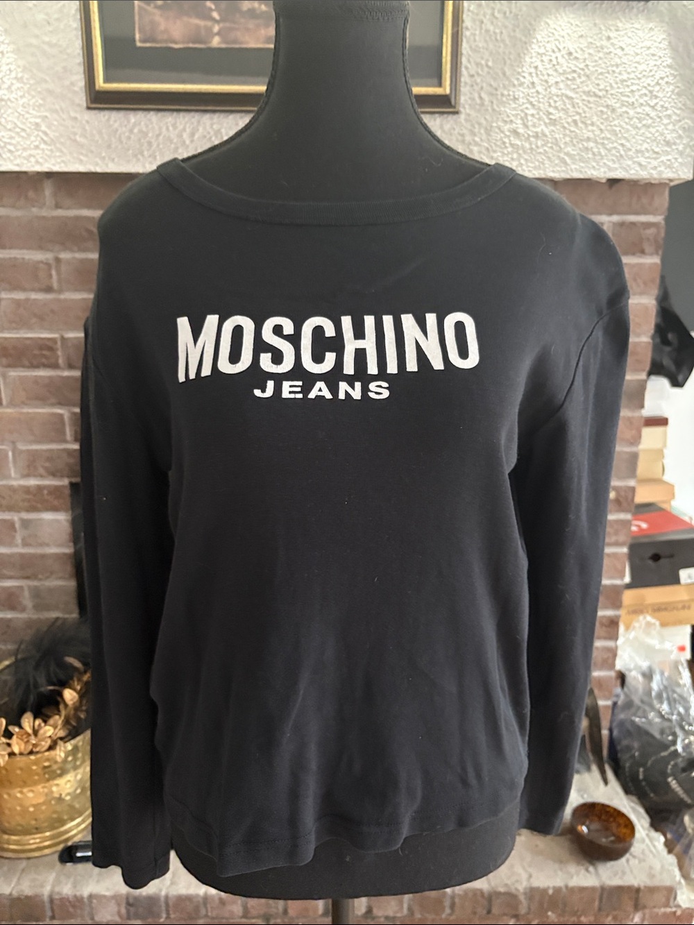 Moschino Black Sweatshirt with White Logo